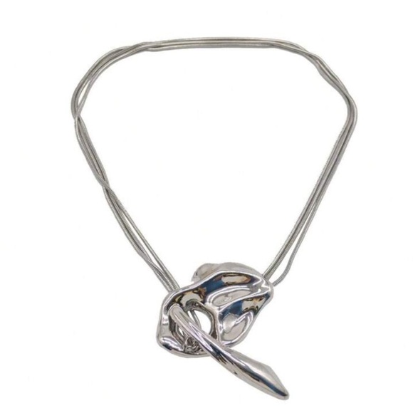 Silver Geometric Handmade Creative Design Necklace Party Event - Picture 11 of 13